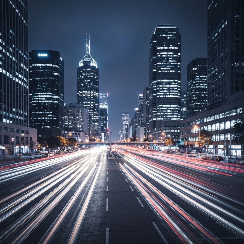 Cityscape with motion blur